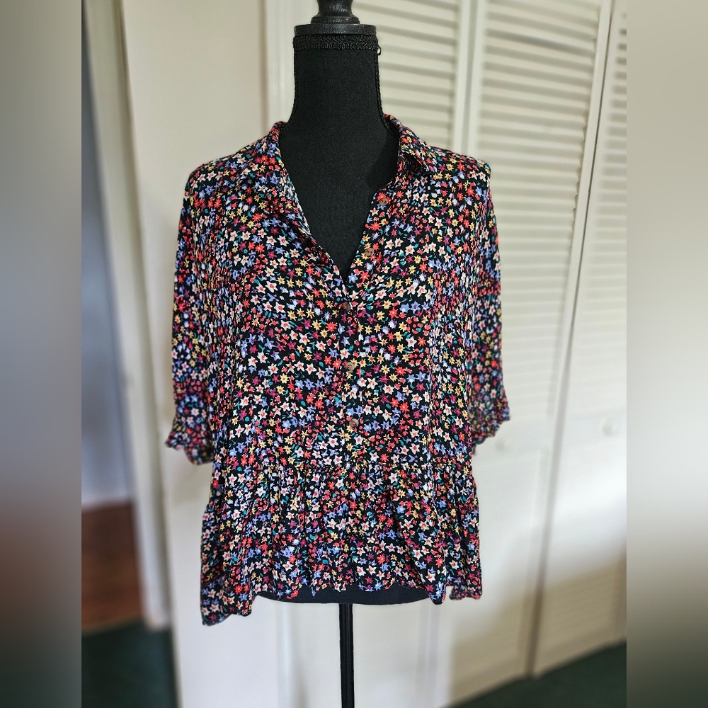Maeve Multicolor Floral Crop Top